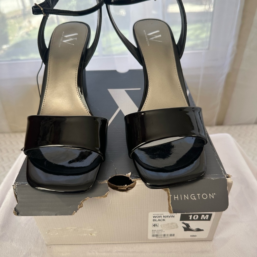 Sleek Black Patent Heels by Washington